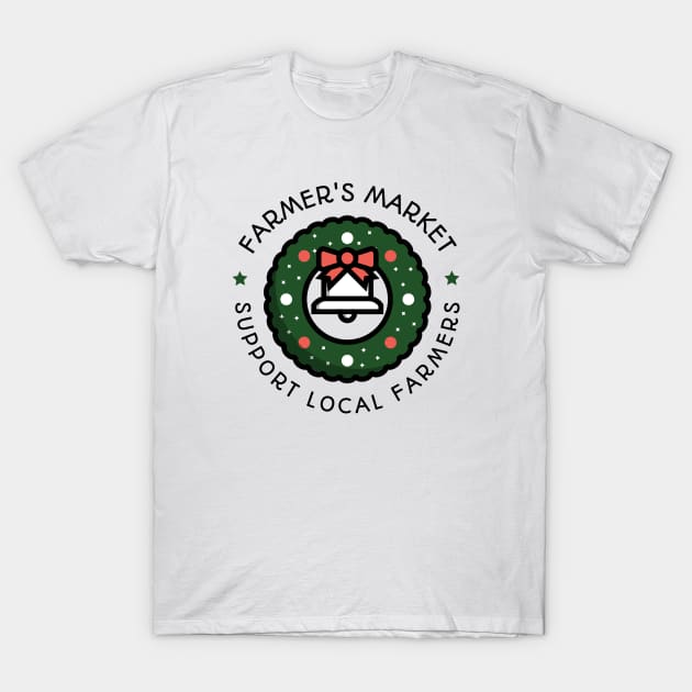 Farmer's Market Christmas Wreath T-Shirt by Mountain Morning Graphics